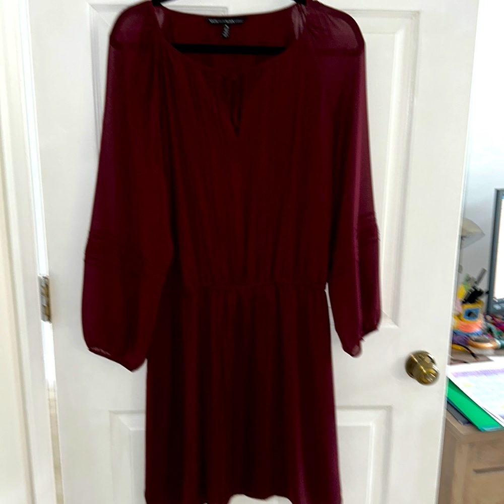 WHBM size medium maroon BoHo dress